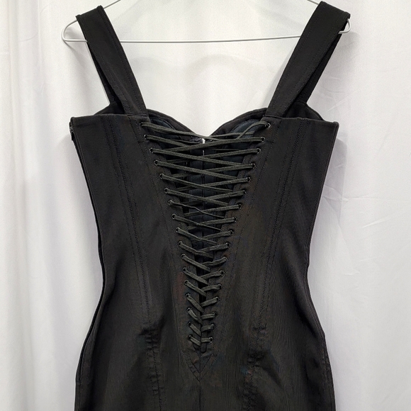 RARE Vintage 80's Vicky Tiel Couture bodycon CORSET DRESS fetish punk gl… - Picture 3 of 9